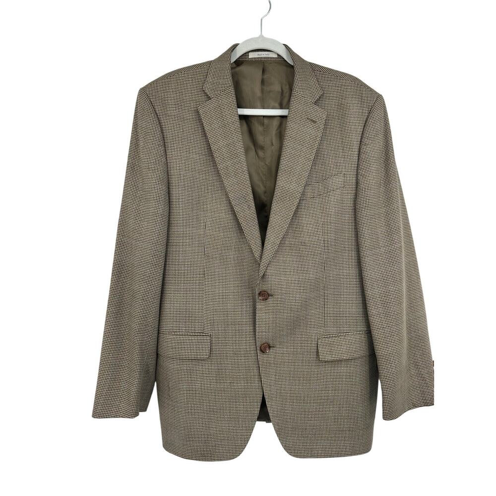 Ralph Lauren Mens 41R Sport Coat Silk Wool Brown Plaid Blazer Preppy Office - Picture 2 of 15